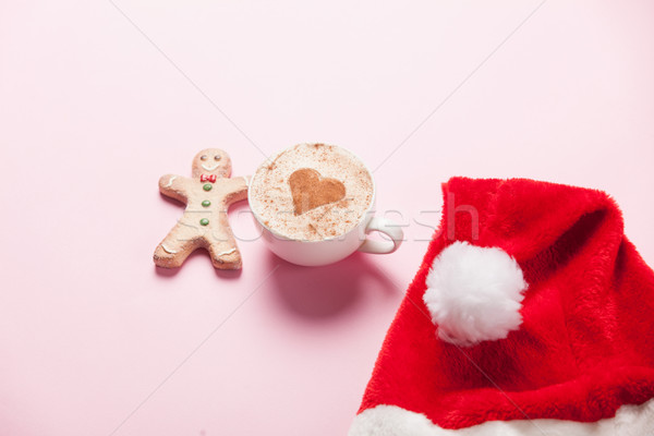 カップ コーヒー 心臓の形態 ジンジャーブレッド ピンク 愛 ストックフォト © Massonforstock