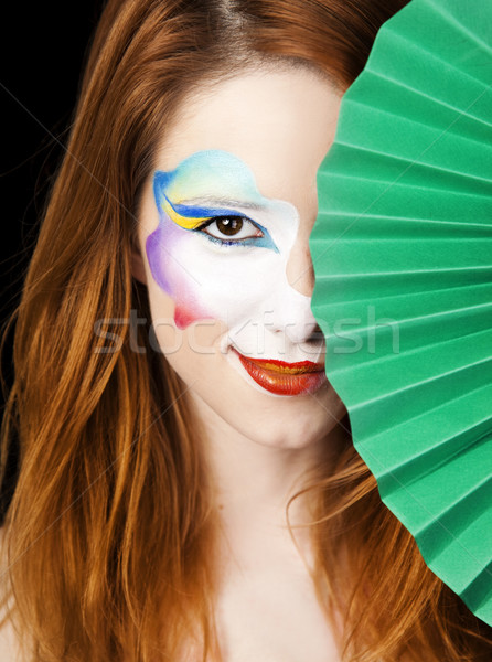 Hermosa nina maquillaje cara mujeres Foto stock © Massonforstock