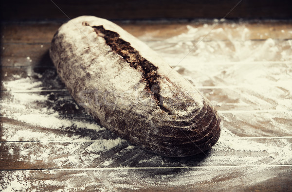 Stock photo: Delicious bread on a wood table