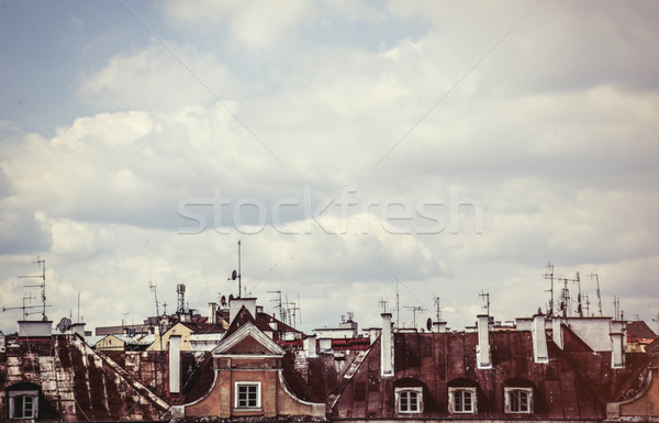 Oude daken hemel wolken Stockfoto © Massonforstock