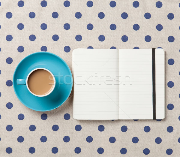 カップ コーヒー ノートブック ビジネス ミルク ストックフォト © Massonforstock