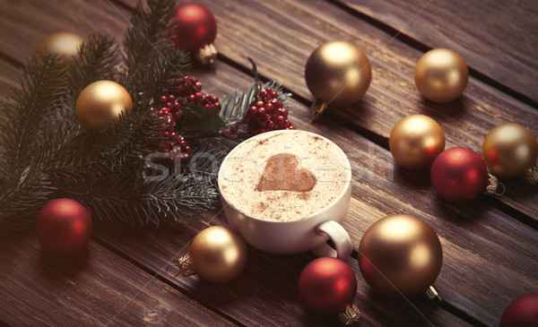 Cup caffè a forma di cuore Natale giocattoli legno Foto d'archivio © Massonforstock
