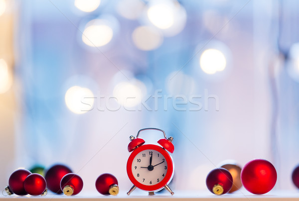 christmas alam clock with fairy  Stock photo © Massonforstock