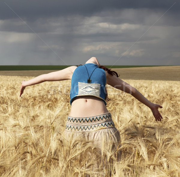 Stockfoto: Mooi · meisje · regenachtig · dag · outdoor · foto