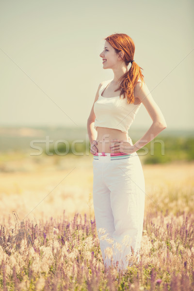 woman doing morning sports exercises Stock photo © Massonforstock