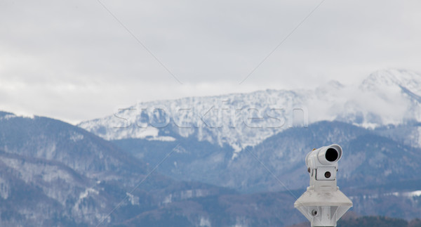 Foto d'archivio: Bella · view · montagna · spot · binocolo · nubi