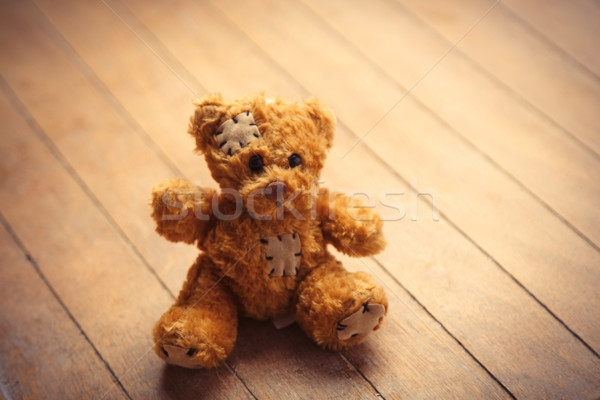 Foto stock: Cute · mullido · osito · de · peluche · maravilloso · marrón