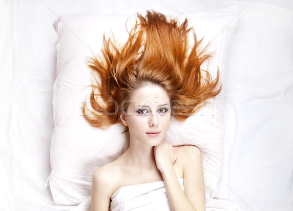 Moda kız yatak odası kadın sevmek Stok fotoğraf © Massonforstock