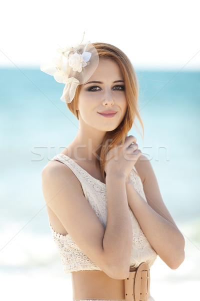 Stock photo: Young bride at the beach