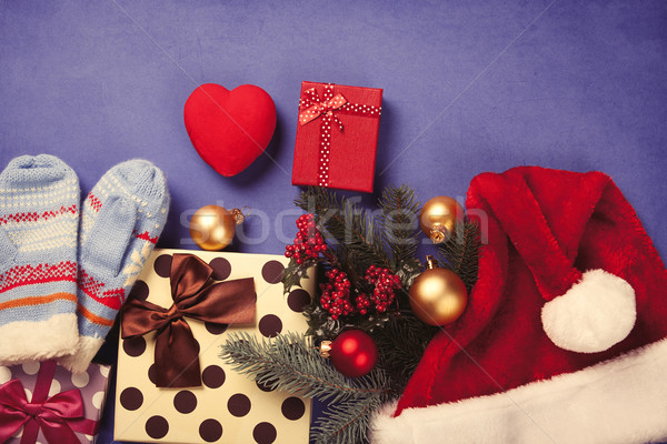 A forma di cuore Natale regali blu cuore colore Foto d'archivio © Massonforstock