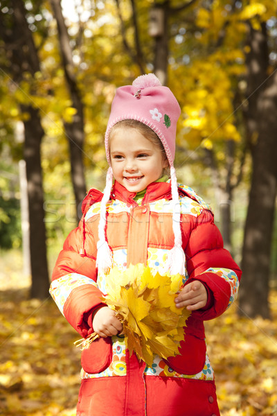 Child in autumn park.  Stock photo © Massonforstock