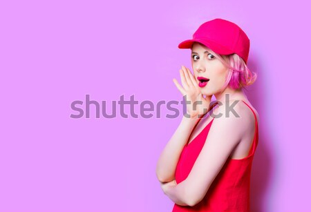 young woman with clock Stock photo © Massonforstock