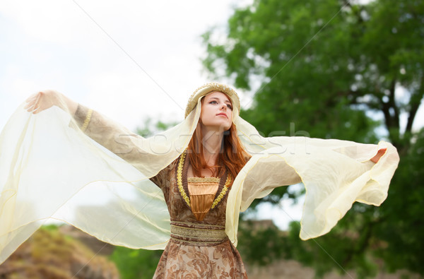 Madieval lady at outdoor. Stock photo © Massonforstock