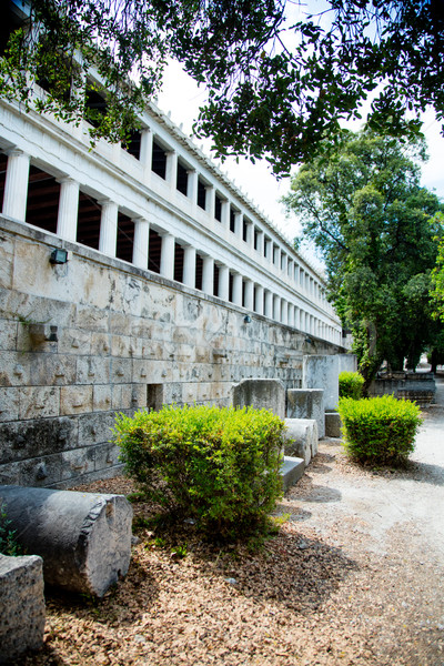 Stock photo: photo of beautiful stone building with columns and surrounded wi