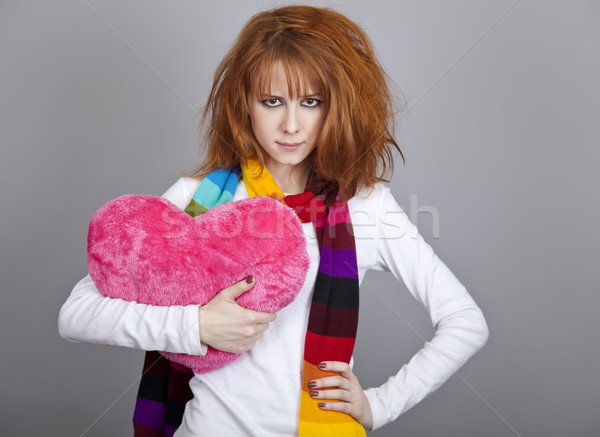 Szomorú lány szív Valentin nap nap nő Stock fotó © Massonforstock