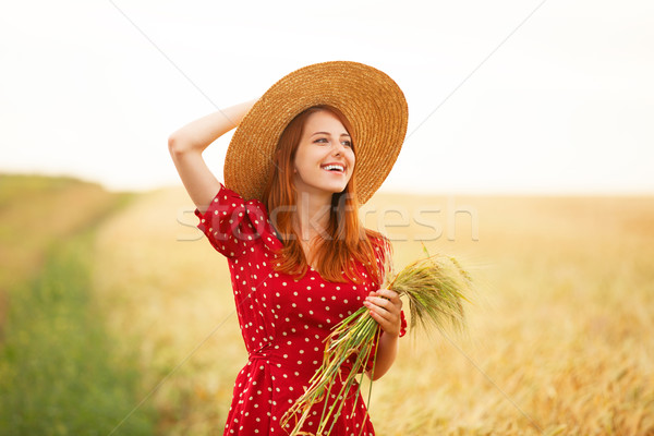 Fille robe rouge femmes nature [[stock_photo]] © Massonforstock