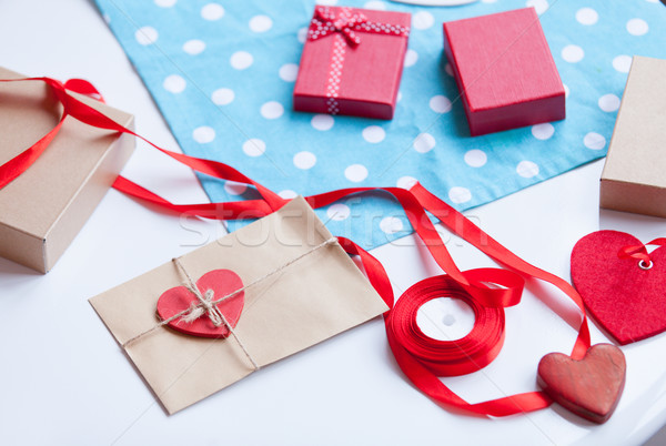 envelope and gifts for wrapping Stock photo © Massonforstock