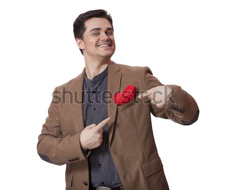 Portrait of a young man with heart shape  Stock photo © Massonforstock