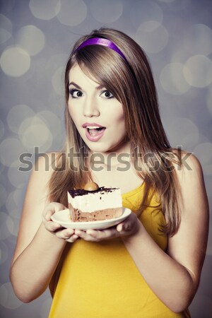 Stijl meisje cake bokeh model jonge Stockfoto © Massonforstock