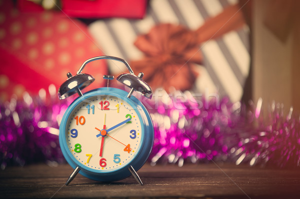 photo of beautiful alarm clock on the wonderful gifts and garlan Stock photo © Massonforstock