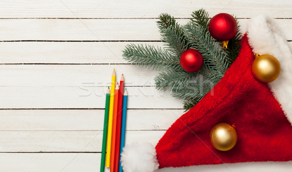 Stock photo: Baubles and pencils 