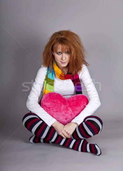 Smutne dziewczyna serca walentynki dzień kobieta Zdjęcia stock © Massonforstock
