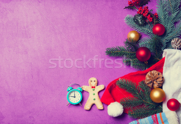 Alarm clock and gingerbread man  Stock photo © Massonforstock