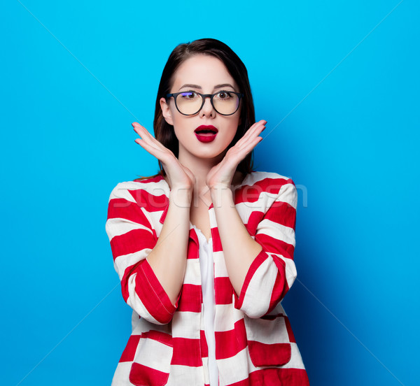 portrait of the beautiful young surprised woman  Stock photo © Massonforstock