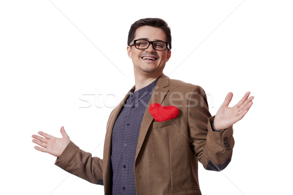 Portrait of a young man with heart shape  Stock photo © Massonforstock