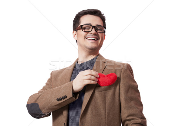 Portrait of a young man with heart shape  Stock photo © Massonforstock
