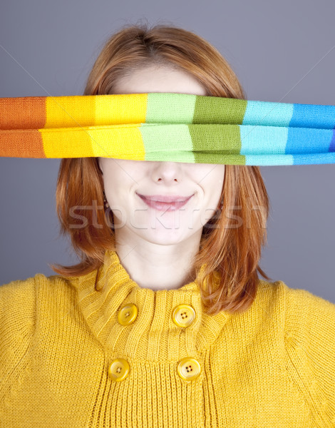 Girl with scarf near eyes. Stock photo © Massonforstock