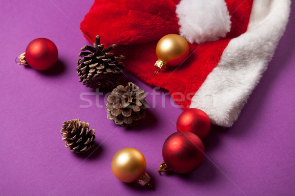 Pine cone and Santas hat  Stock photo © Massonforstock