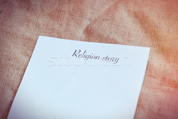 Hârtie cuvinte religie poveste spaţiu scris Imagine de stoc © Massonforstock