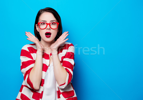 portrait of the beautiful young surprised woman  Stock photo © Massonforstock