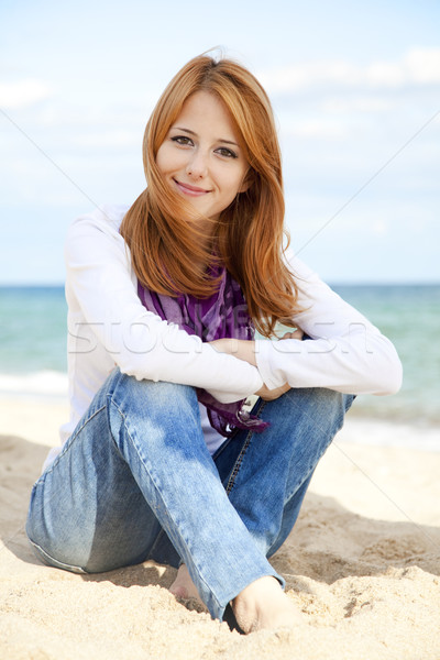 Сток-фото: молодые · красивая · девушка · пляж · девушки · улыбка · лице