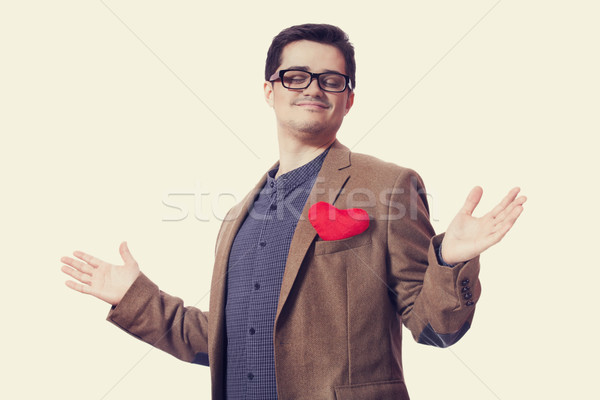 Portrait of a young man with heart shape  Stock photo © Massonforstock