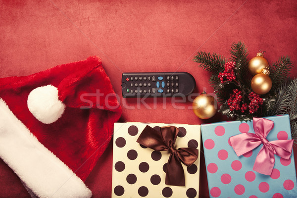 TV remote and christmas gifts  Stock photo © Massonforstock