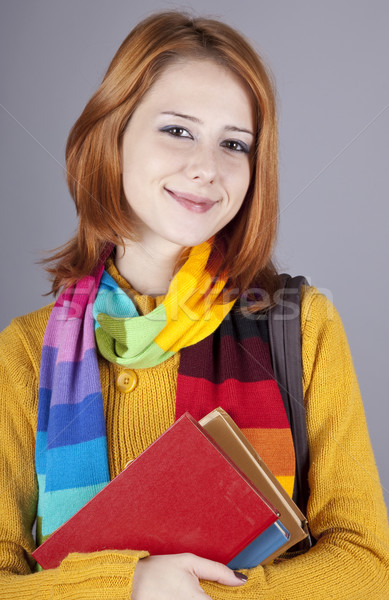 Foto stock: Jóvenes · estudiante · nina · libros · moda