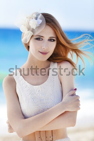 Fashion girl at hte beach. Stock photo © Massonforstock