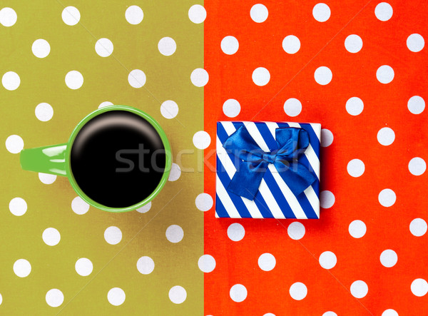 Foto beker koffie cute geschenk prachtig Stockfoto © Massonforstock