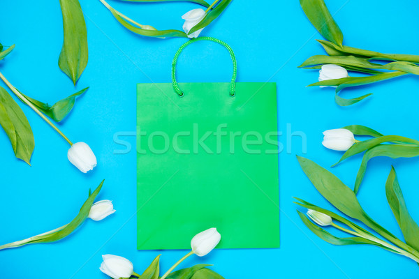 Foto d'archivio: Shopping · bag · tulipani · bella · verde · tenero · bianco