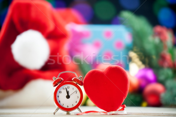ストックフォト: 目覚まし時計 · 心臓の形態 · おもちゃ · クリスマス · ライト · 愛