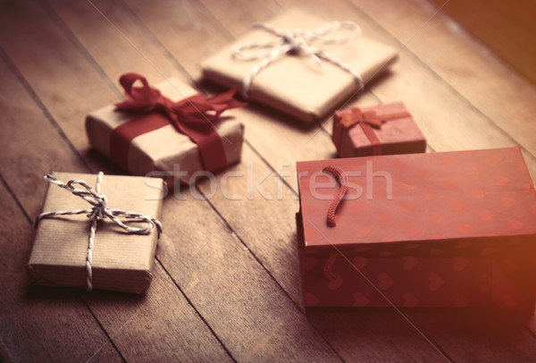 Bonitinho presentes legal vermelho bolsa de compras maravilhoso Foto stock © Massonforstock
