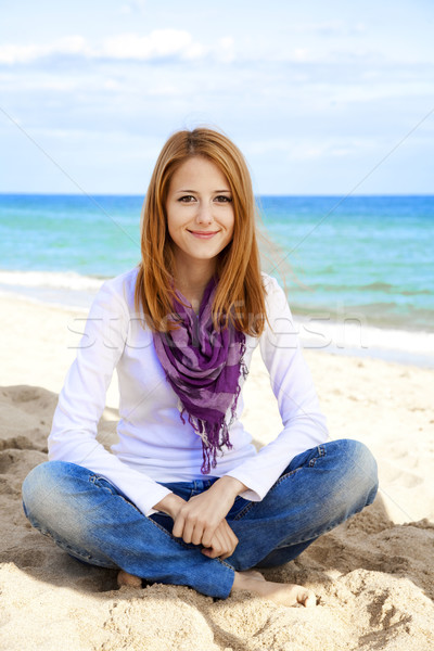 Stock photo: Young beautiful girl at the beach.