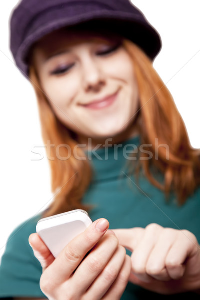Stock photo: Girl calling by phone. 