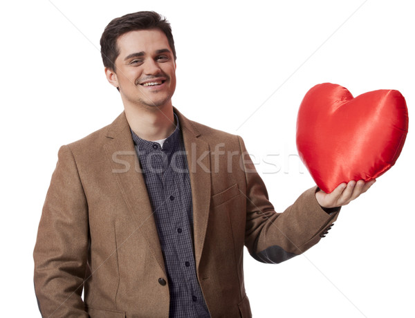 Portrait of a young man with heart shape  Stock photo © Massonforstock