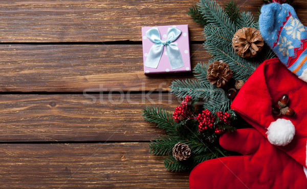 Gift box and Christmas things Stock photo © Massonforstock