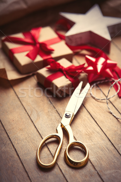 cute gifts, star shaped toy and things for wrapping on the wonde Stock photo © Massonforstock