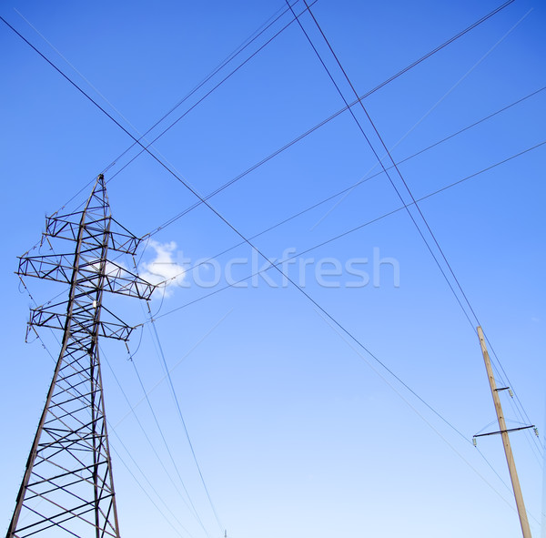 Oude nieuwe hoogspanning wolken achtergrond frame Stockfoto © Massonforstock