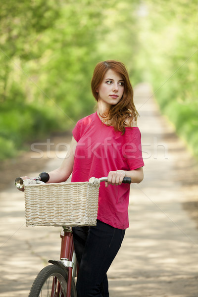 Stock fotó: Lány · bicikli · vidék · sikátor · út · test